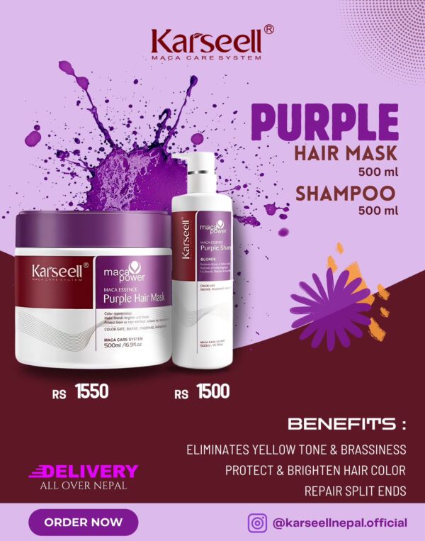 Karseell Purple Hair Mask and Purple Shampoo Set