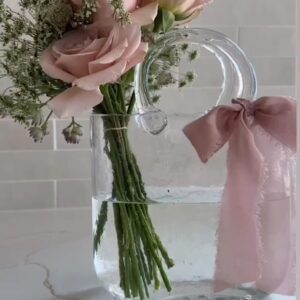 Bag Shaped Glass Vase (White)